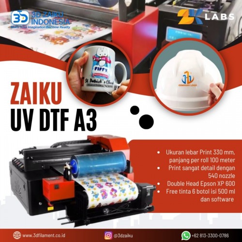 Zaiku UV DTF Printer A3 Transfer Film Roll Sticker Tumbler Phone Mug